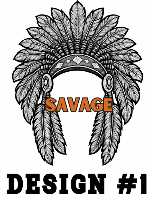 Salmon Savage Football Design #1