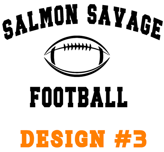 Salmon Savage Football Design #3